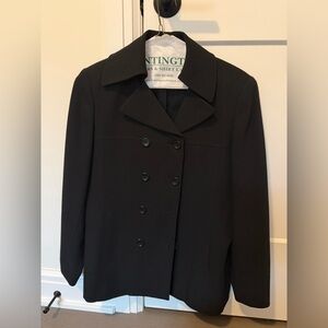 Tahari Classic Women's Black Double-Breasted Coat